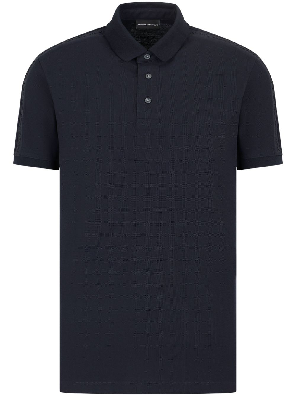 Emporio Armani logo-tape polo shirt - Blue