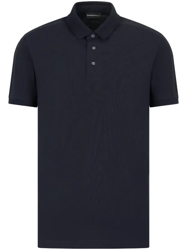 粒*君様 EMPORIO ARMANI ネイビー ポロシャツ XXL Emporio Armani ロゴテープ ポロシャツ | ブルー | FARFETCH JP