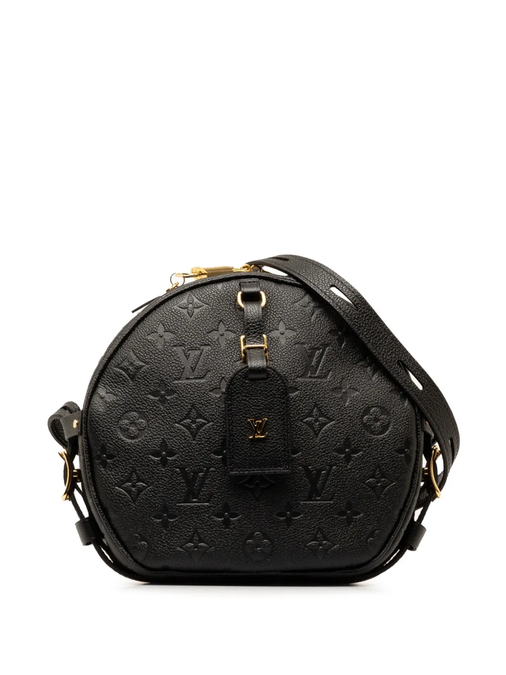 Pre-owned Louis Vuitton 2020 Monogram Empreinte Boite Chapeaux Souple Mm Crossbody Bag In Black