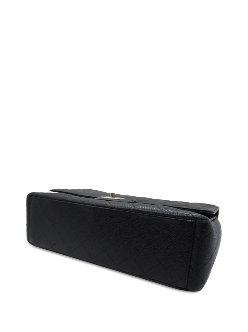 Pre-owned Chanel 2010-2011 Maxi Classic Caviar Double Flap Shoulder Bag In Black