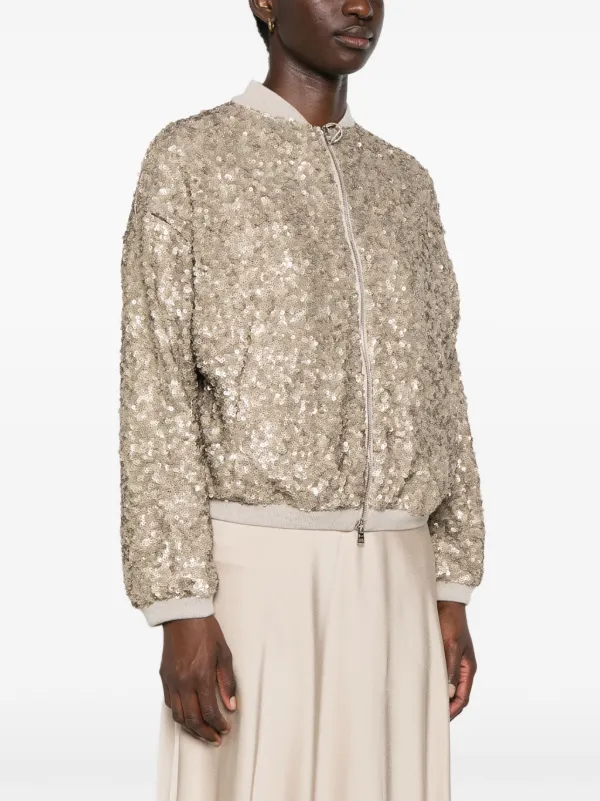 Herno sequin embellished Bomber Jacket Gold FARFETCH AZ