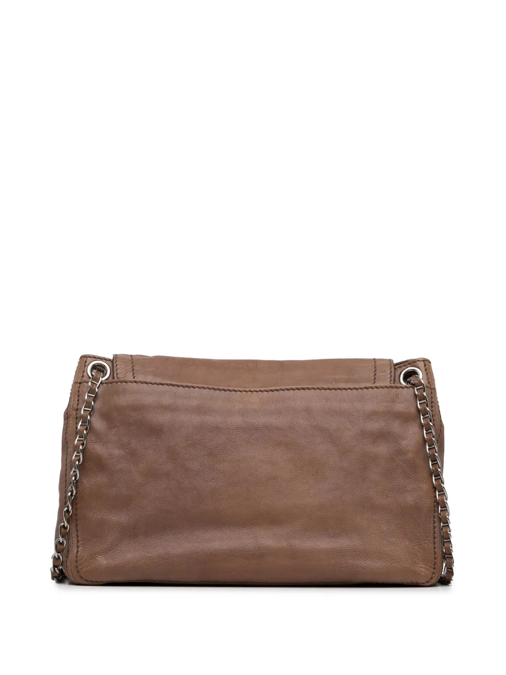 Prada Pre-Owned 2010-2023 Glace Calf Sound Lock crossbody bag - Bruin