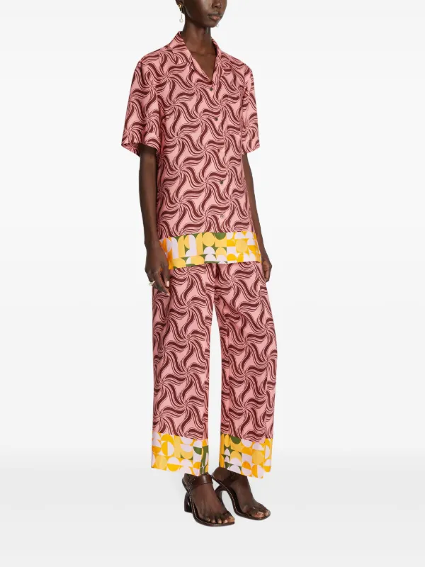 DRIES VAN NOTEN プリント ワイドパンツ | ピンク | FARFETCH JP
