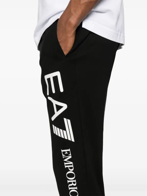 Ea7 Emporio Armani logo-print Cotton Track Pants | Black