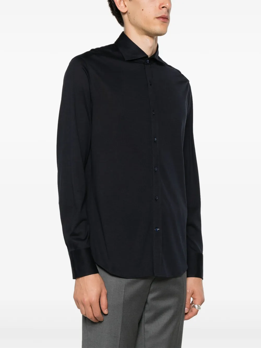 Brunello Cucinelli Overhemd met brede kraag Blauw