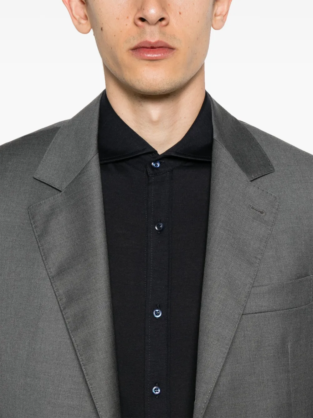 Brunello Cucinelli Overhemd met brede kraag Blauw