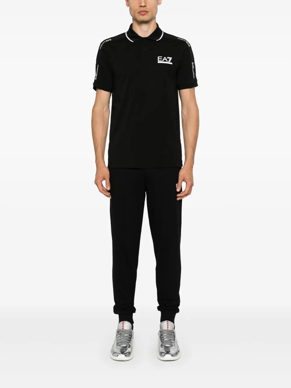 Ea7 Emporio Armani Poloshirt met logoprint - Zwart