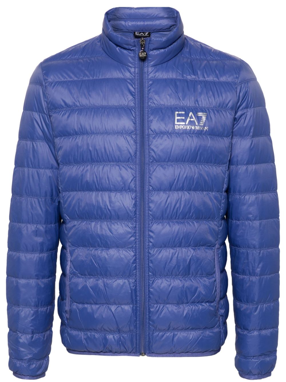 Ea7 Core Identity Puffer Jacket In Blue