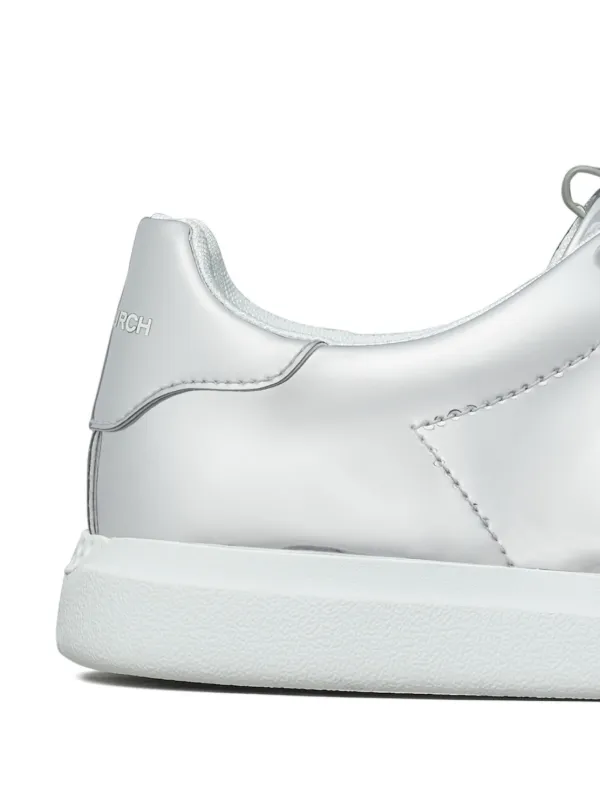 Tory Burch Double T Howell Court Sneakers Silver FARFETCH IE