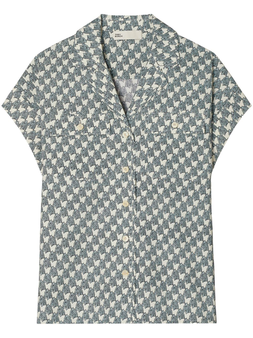 Tory Burch Blouse met zebraprint Blauw