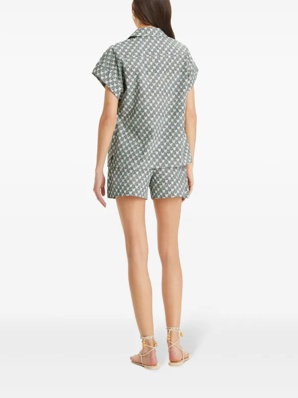Tory Burch zebra-print Poplin Shorts | Blue | FARFETCH