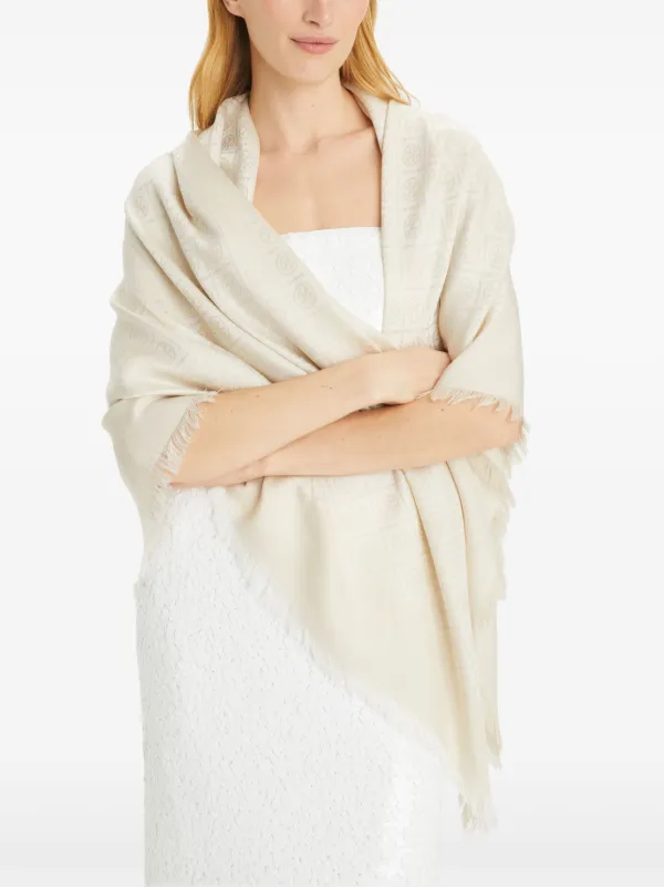 Tory Burch T-monogram Jacquard Scarf Pink FARFETCH ID