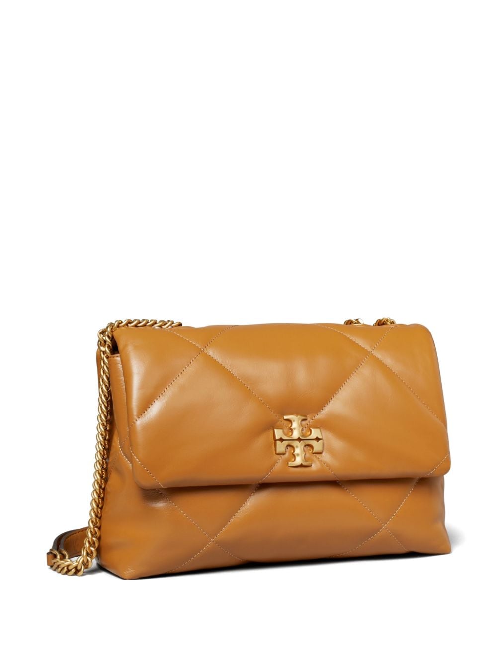 Shop Tory Burch Kira Diamond-quilted Convertible Shoulder Bag In Brown