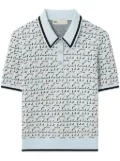 Tory Burch monogram jacquard polo top - Blue