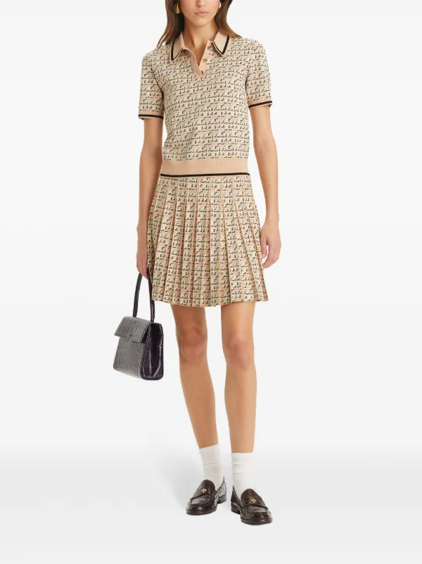 ★Tory Burch★ティーモノグラム プリーツ スカート Tory Burch T モノグラム プリーツスカート | ニュートラル