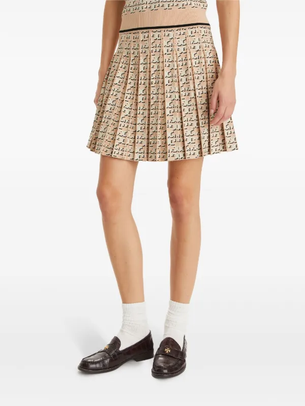 ★Tory Burch★ティーモノグラム プリーツ スカート Tory Burch T モノグラム プリーツスカート | ニュートラル