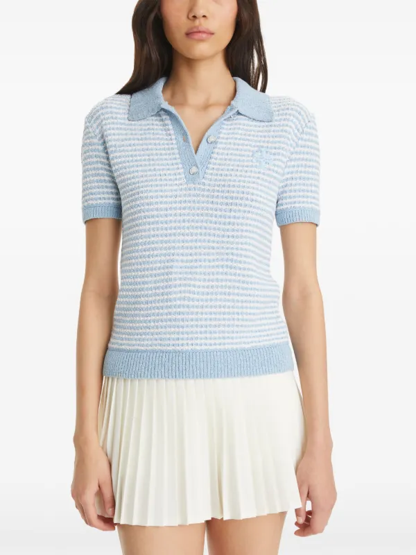 Blue and white striped polo shirt womens hotsell