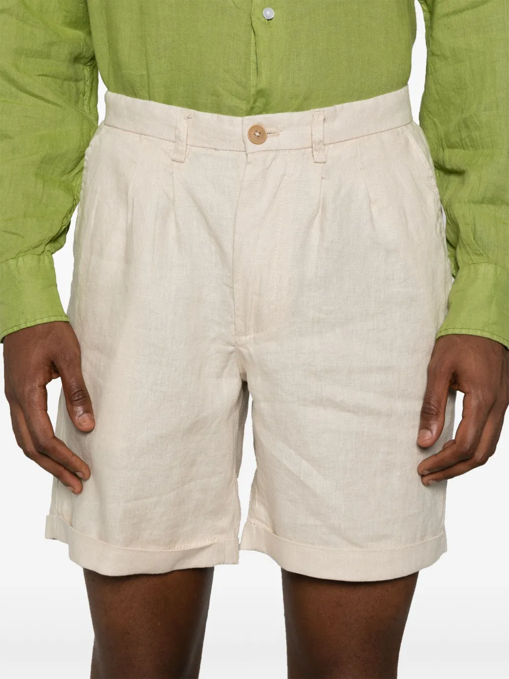 PENINSULA SWIMWEAR Geplooide shorts Beige