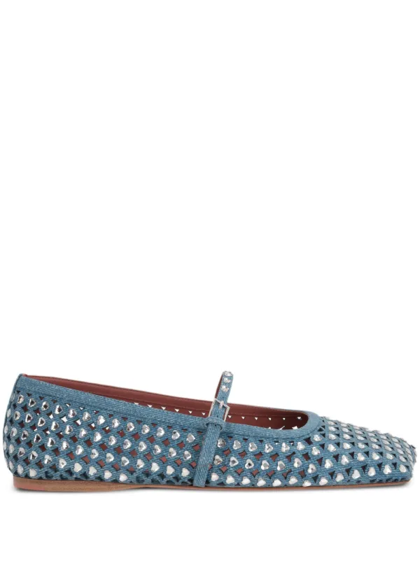 バレエシューズ AMINA MUADDI BALLERINE SHOES (ANEMESH BLAWHICRY) Amina Muaddi | Ane mesh black flats | Savannahs