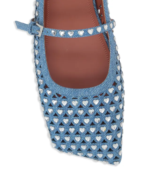 バレエシューズ AMINA MUADDI BALLERINE SHOES (ANEMESH BLAWHICRY) Amina Muaddi Anne Embellished Ballerina Shoes | Blue | FARFETCH