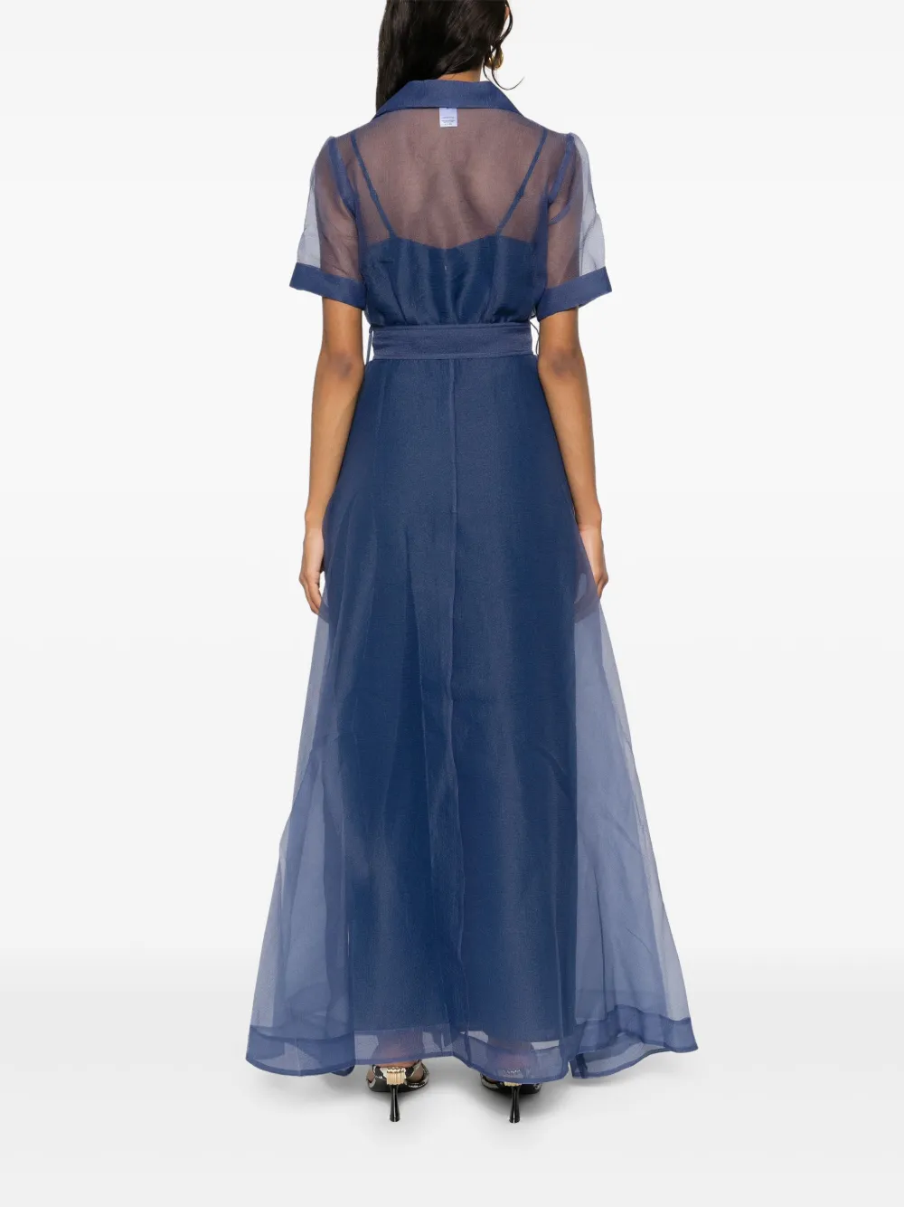 STAUD Millie maxi-jurk met ceintuur Blauw