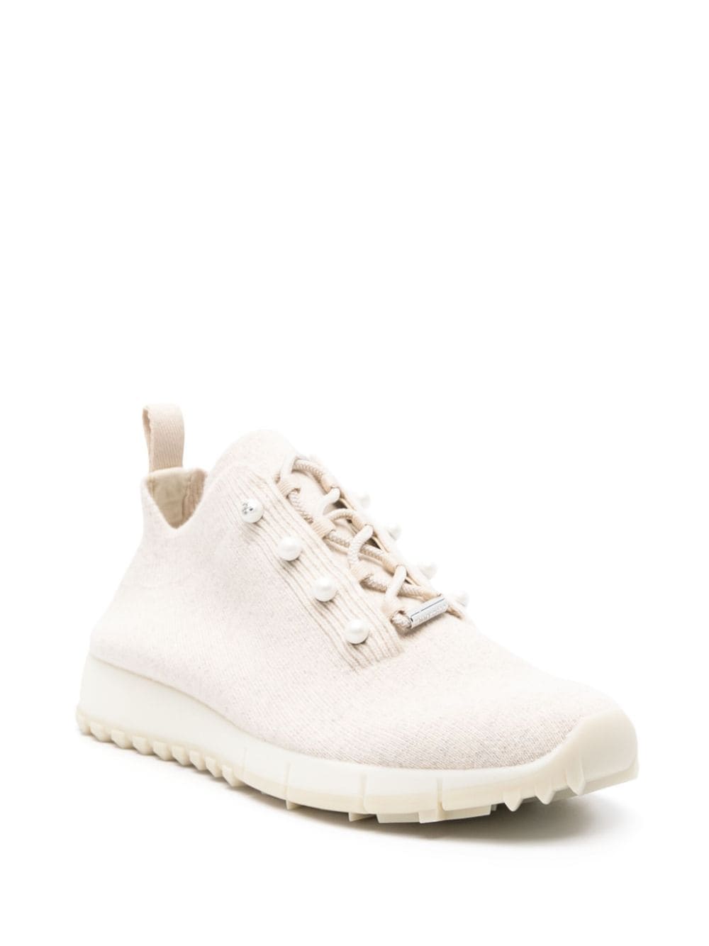 Jimmy Choo Sneakers verfraaid met parel - Beige