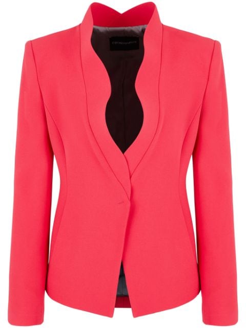 Emporio Armani ruffled-trim crêpe cady jacket 