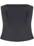 Emporio Armani zip-up strapless top - Black