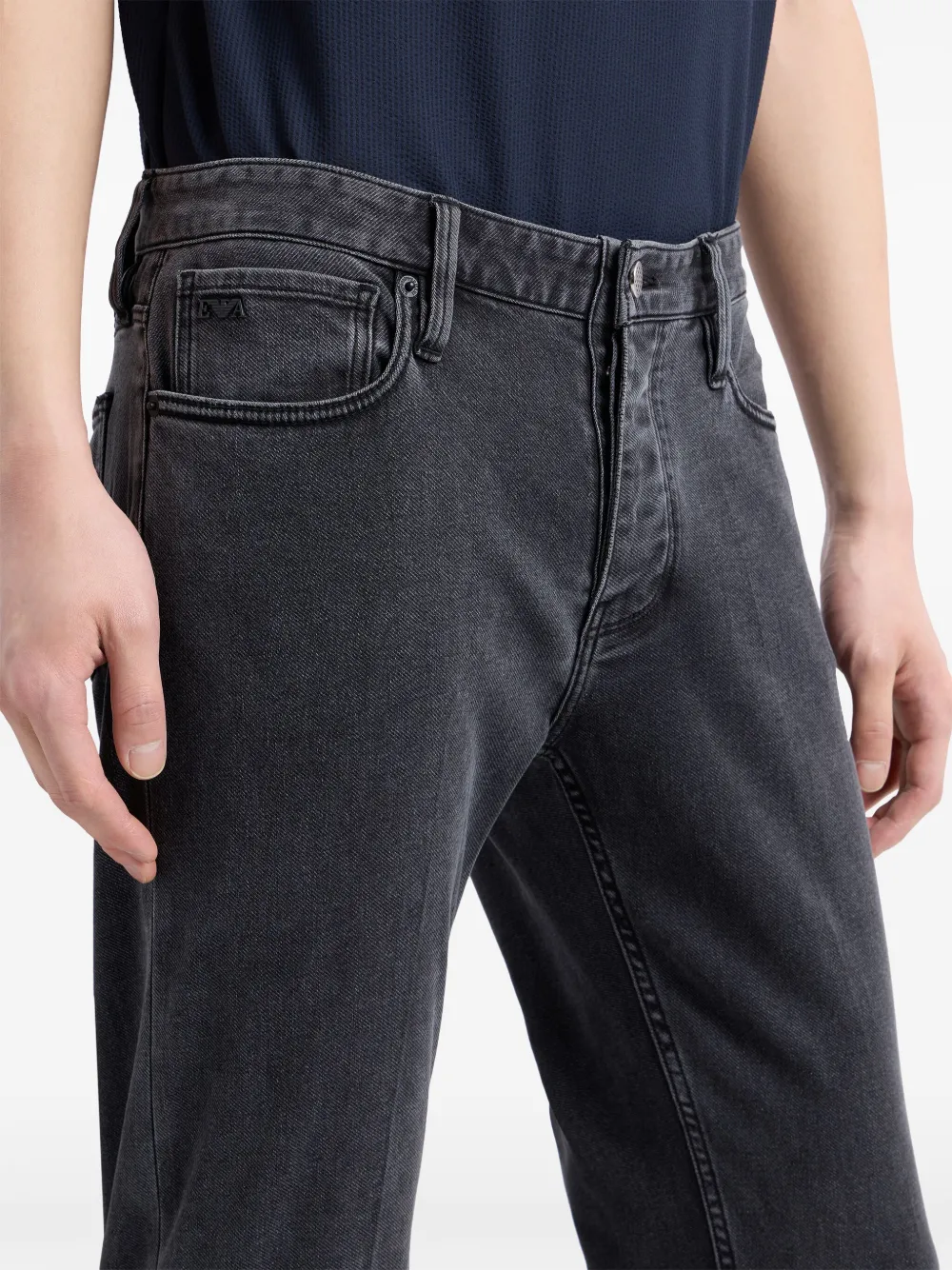 Emporio Armani J75 slim-fit stretch denim jeans Zwart