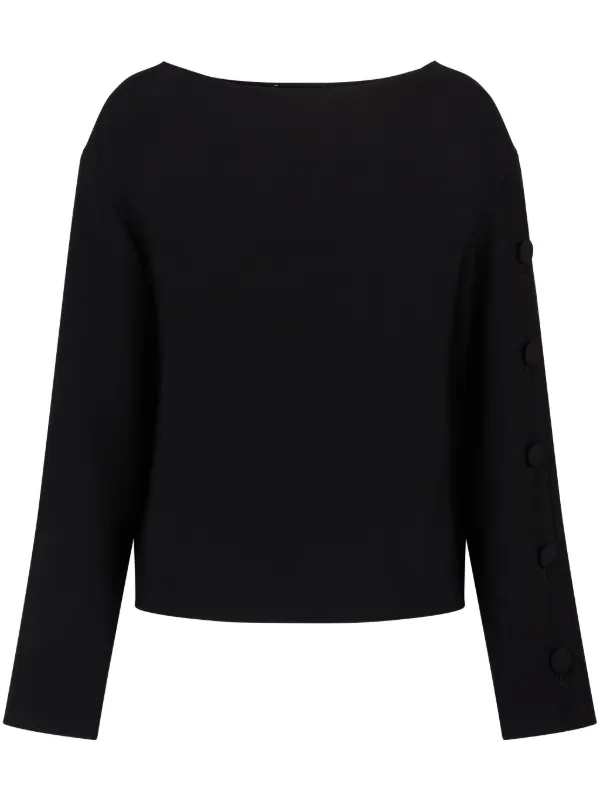 Emporio Armani Blouse a Boutons Decoratifs Noir FARFETCH FR