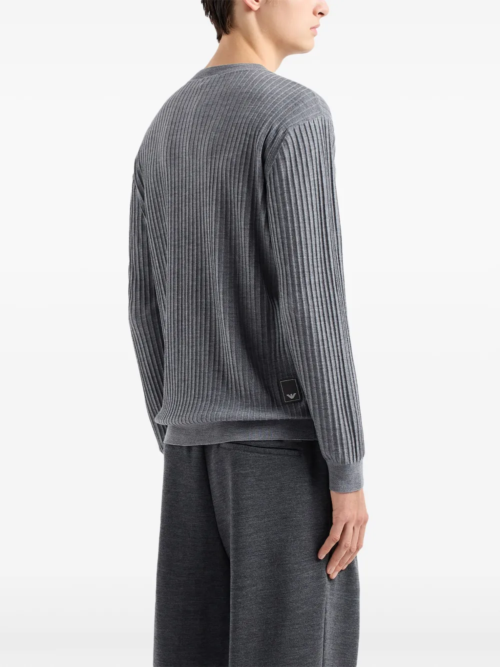Emporio Armani Ribgebreide trui Grijs