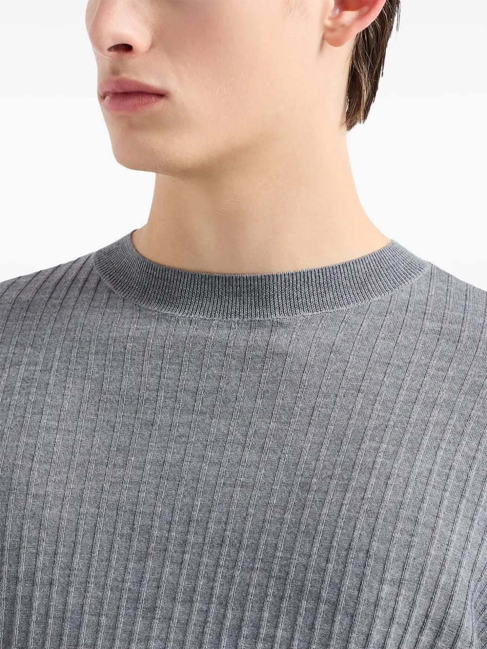 Emporio Armani Ribgebreide trui Grijs