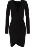 Emporio Armani crossover neck draped dress - Black
