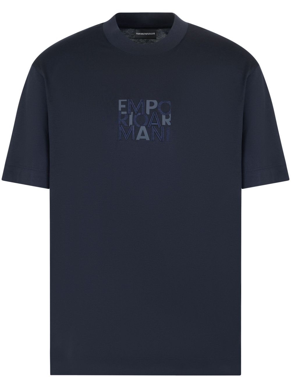 Shop Emporio Armani Logo-embossed T-shirt In Blue