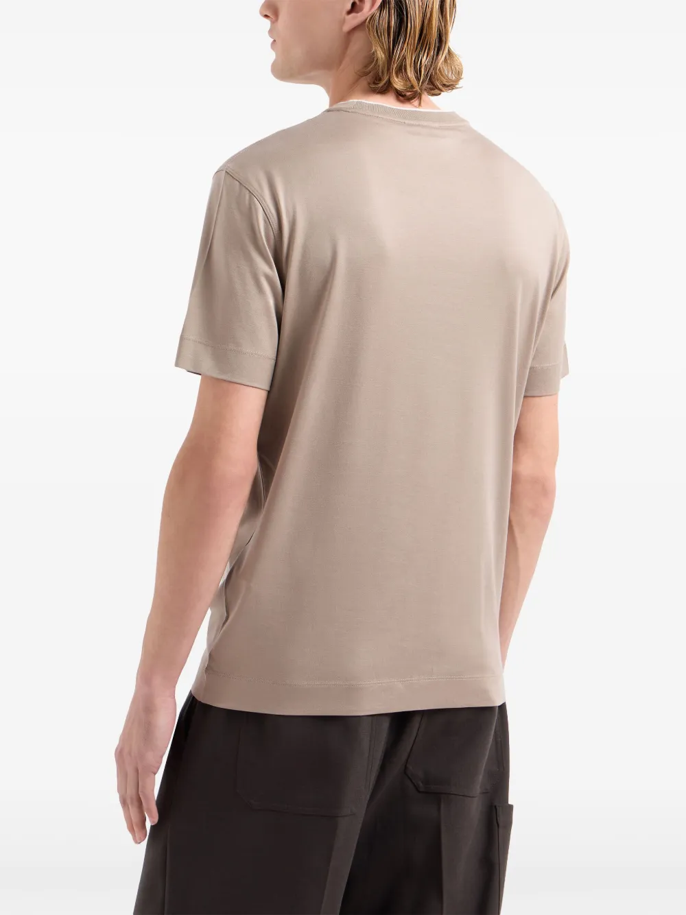 Emporio Armani T-shirt met logopatch Beige