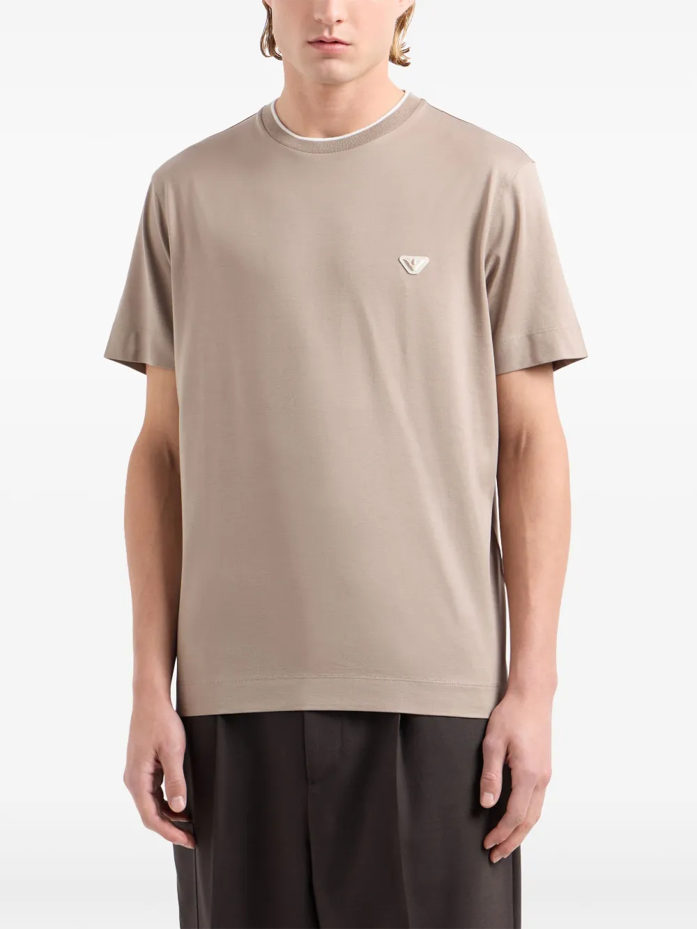 Emporio Armani T-shirt met logopatch - Beige
