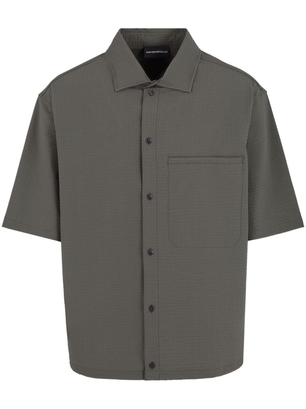 Emporio Armani seersucker short-sleeved shirt Men