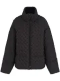 Emporio Armani basket-weave high-neck jacket - Black