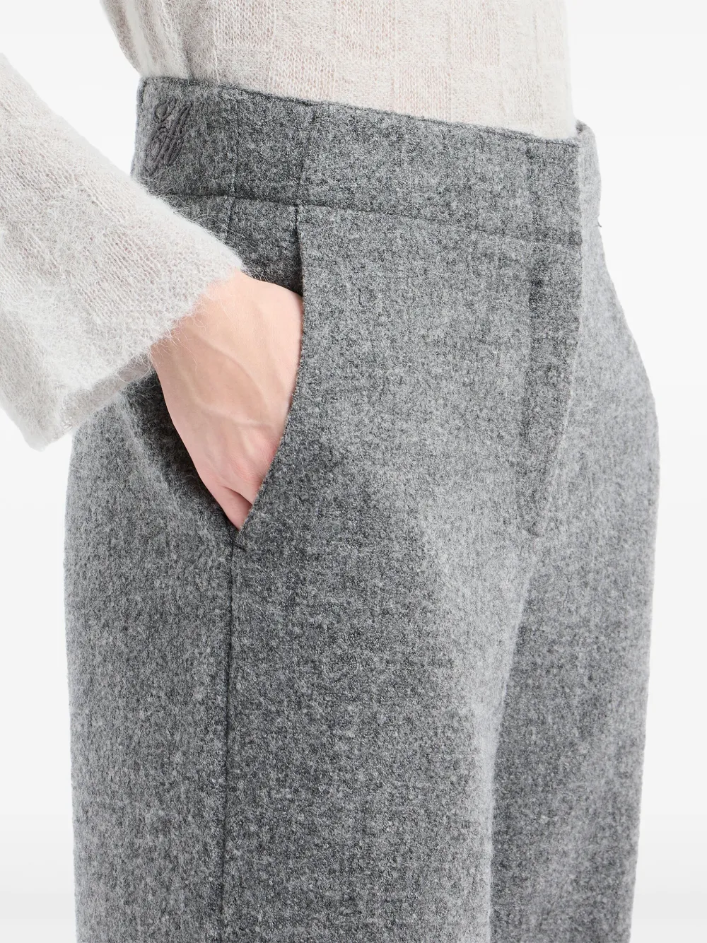 Emporio Armani High waist broek met toelopende pijpen Grijs