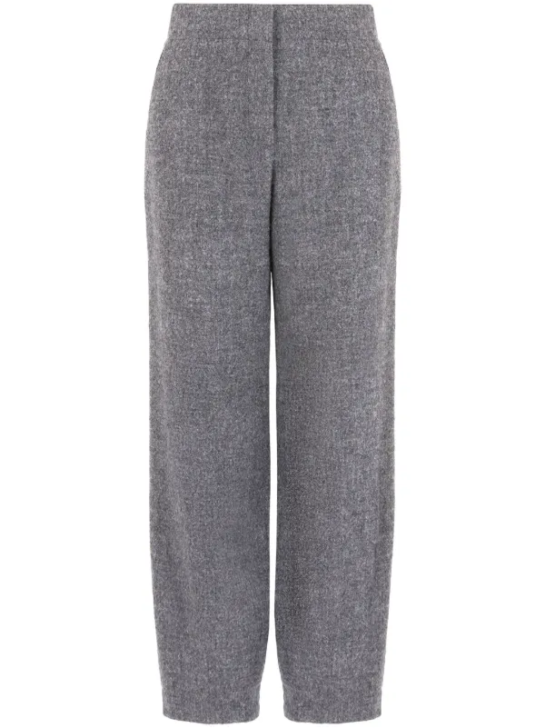 Emporio Armani High-waisted Tapered Trousers in Grey