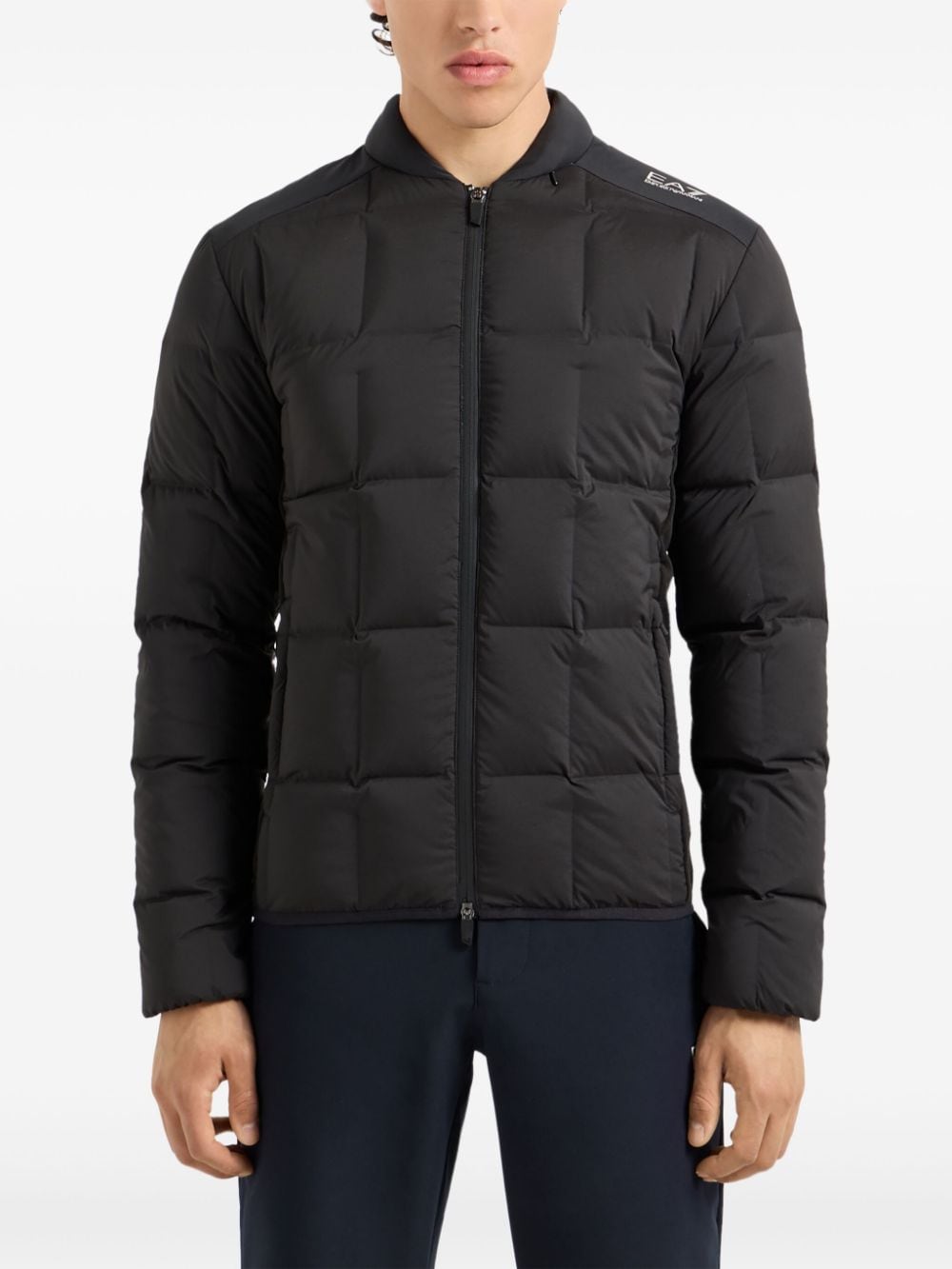 Ea7 Emporio Armani Donsjack met logoprint - Zwart