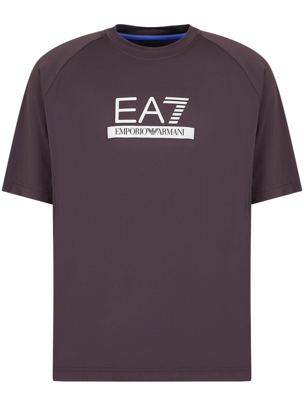 Shop Ea7 Logo-print T-shirt In Brown