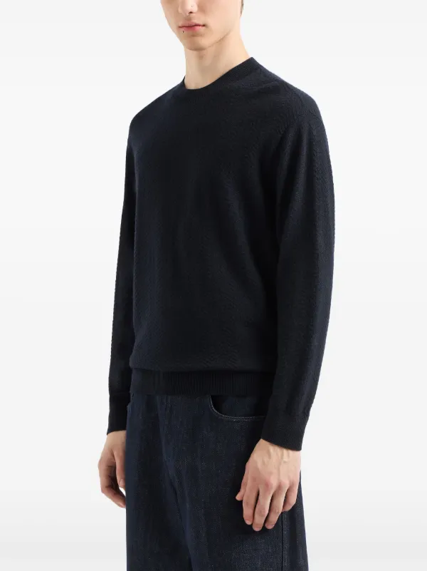 Emporio Armani Pullover Mit Chevron-Muster Blau FARFETCH DE