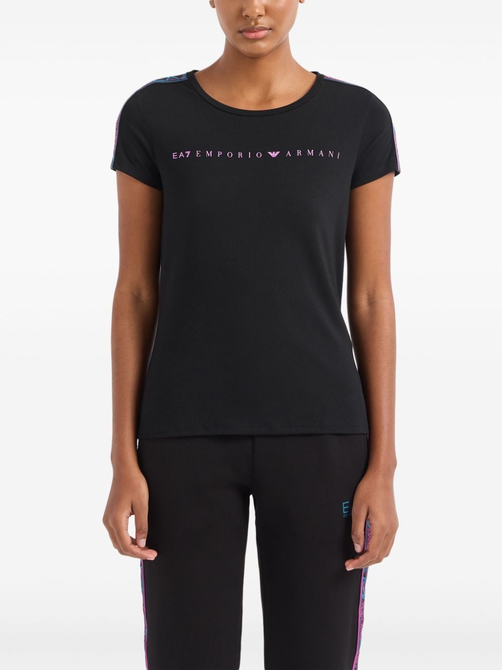 Ea7 Emporio Armani T-shirt met logoprint - Zwart