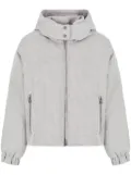 Emporio Armani corduroy hooded puffer jacket - Grey
