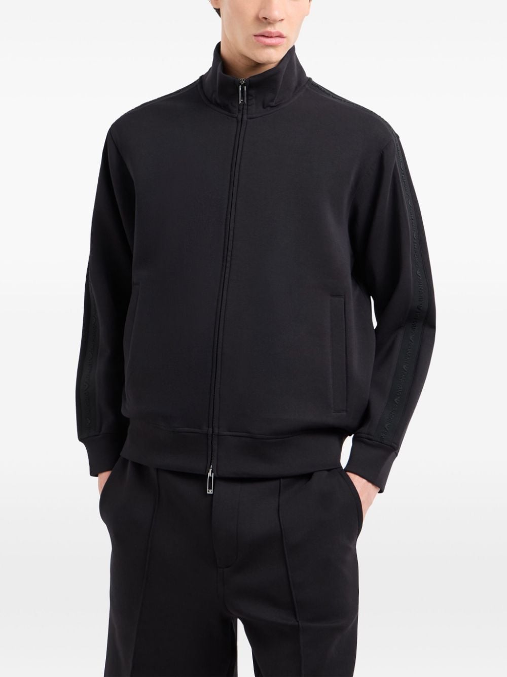 Shop Emporio Armani Zip-fastening Cardigan In Black