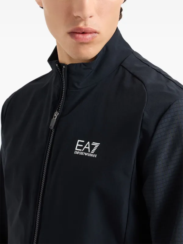 Ea7 Emporio Armani logo print Track Jacket Blue FARFETCH EG