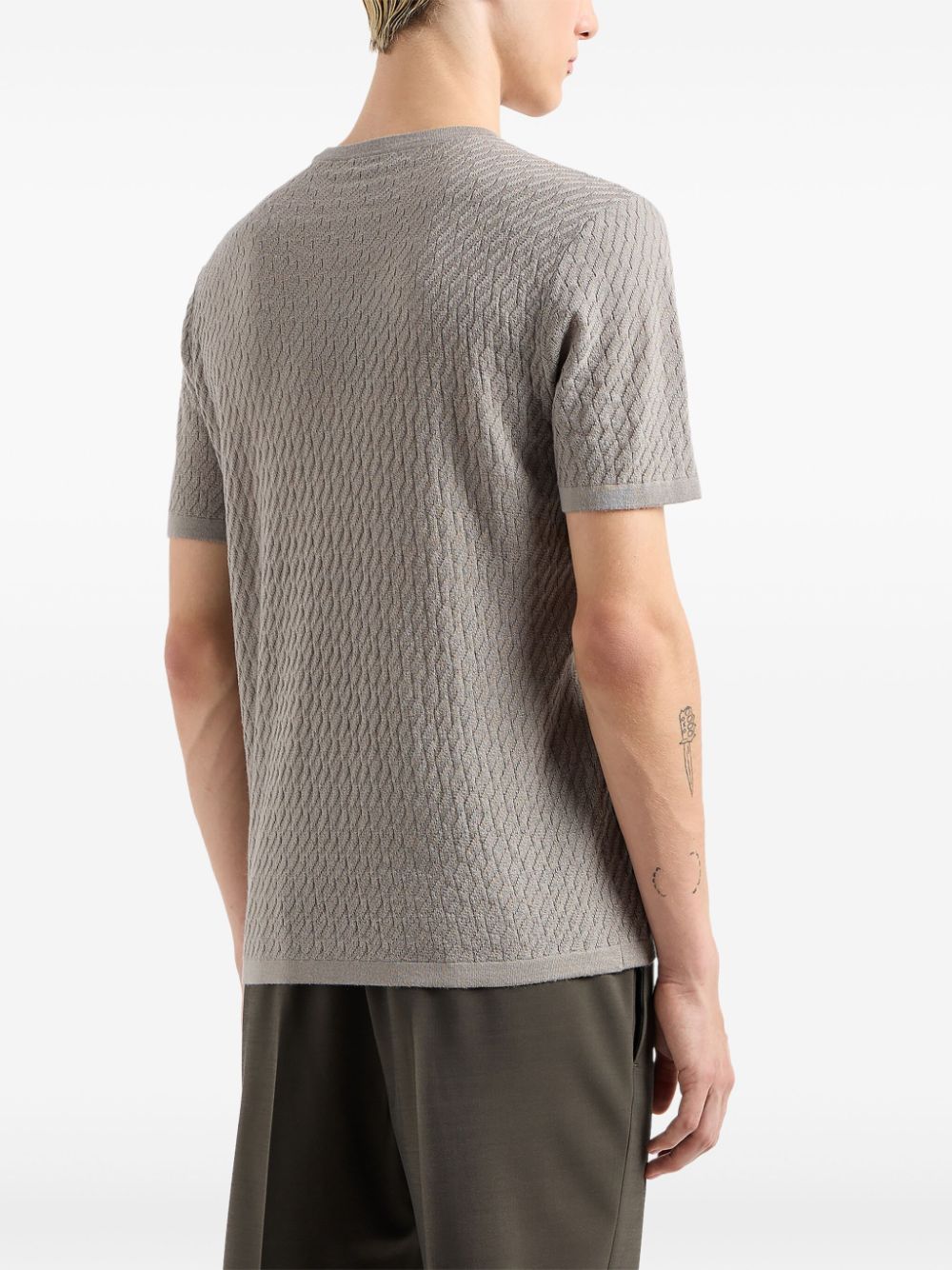 Emporio Armani ASV embossed-pattern Lyocell-blend jumper Men