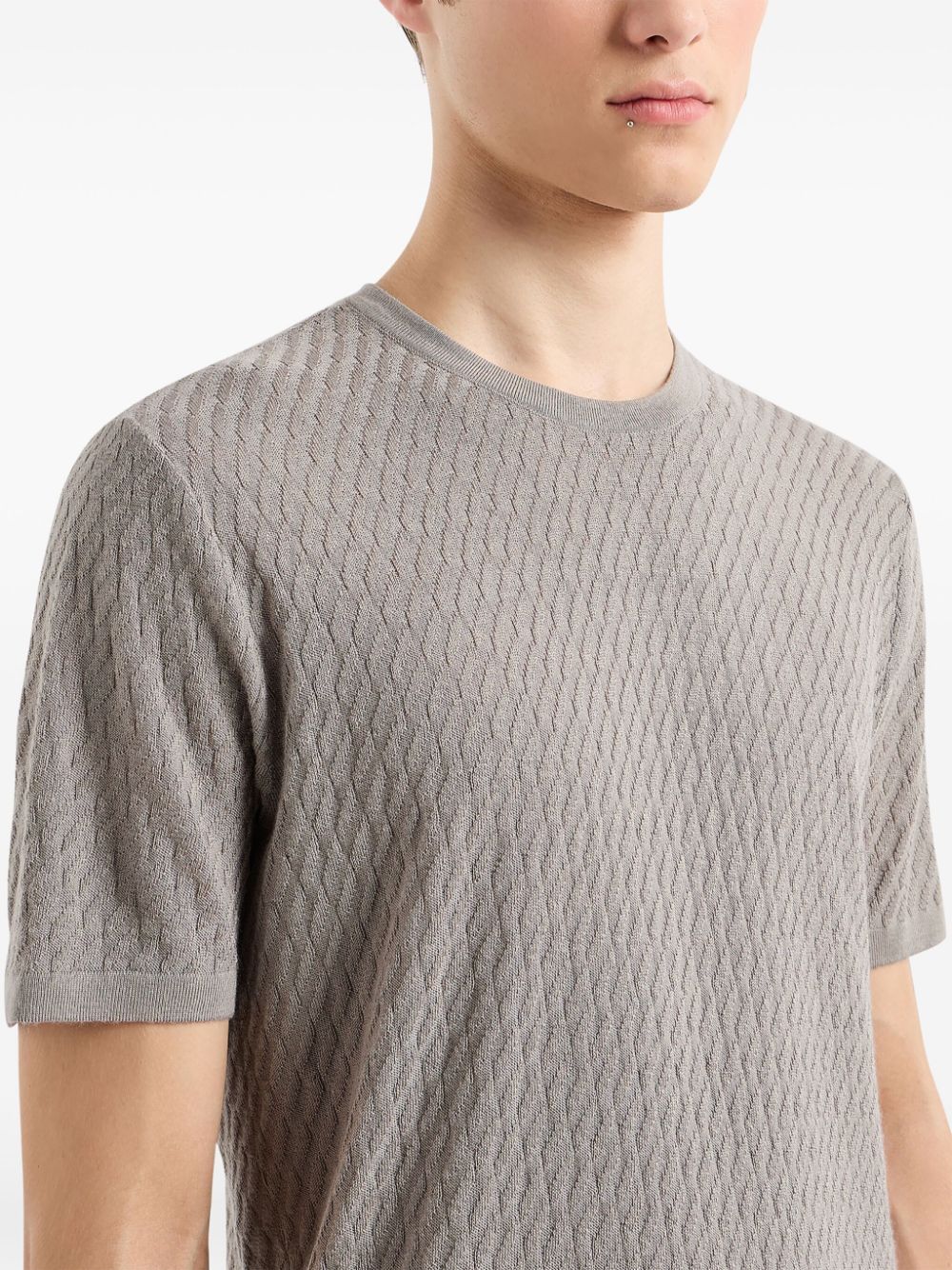 Emporio Armani ASV embossed-pattern Lyocell-blend jumper Men