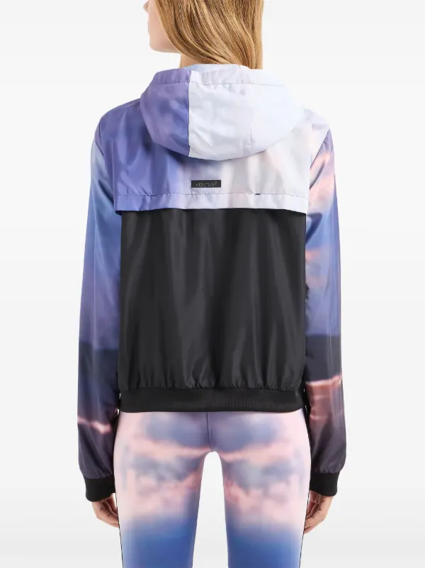 Ea7 Emporio Armani Panelled Sports Hooded Jacket | Purple